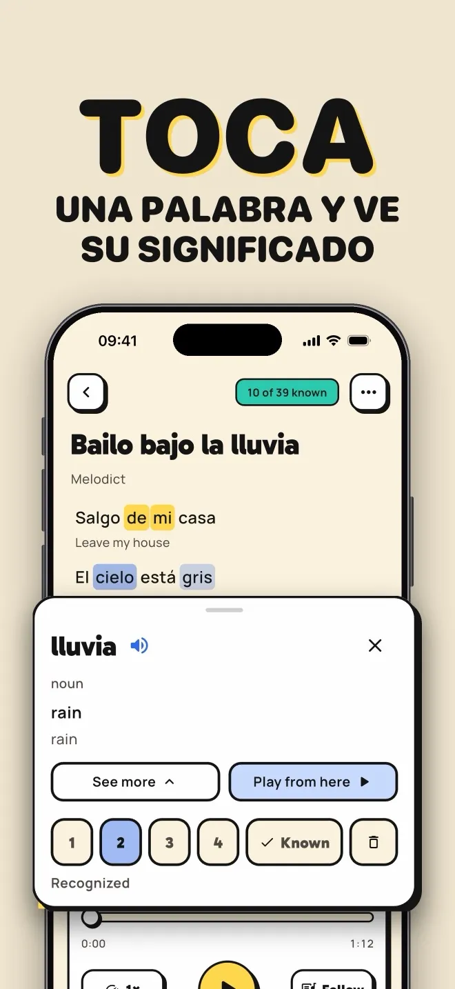 Toca cualquier palabra para ver su significado