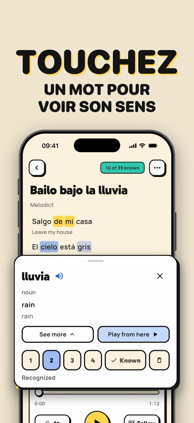 Touchez un mot pour voir sa signification