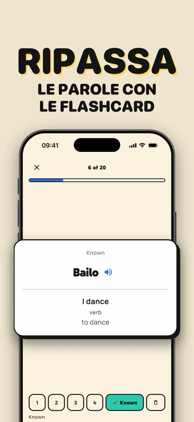 Ripassa le parole con le flashcard